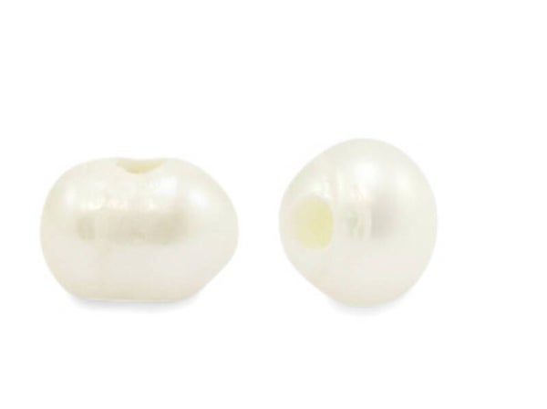 Zoetwater parel Rond 8mm groot rijggat 1,9mm