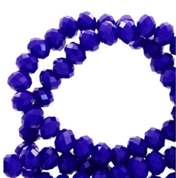 Facet kralen disc 6x4mm Dazzling blue pearl shine coating 