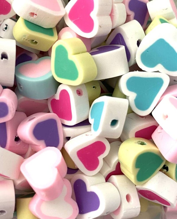 Polymeer hartjes kralen multicolour