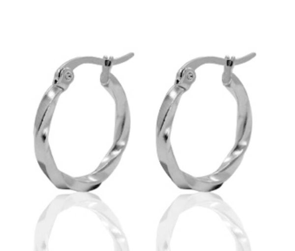Stainless steel creolen twist zilver 20mm