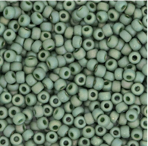 Miyuki rocailles 2mm Opaque glazed frosted rainbow shamrock green 11-4700