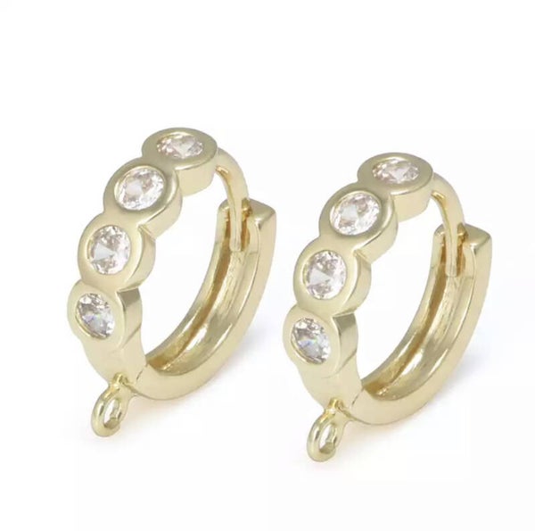Zirkonia oorringen Met oogje Goud