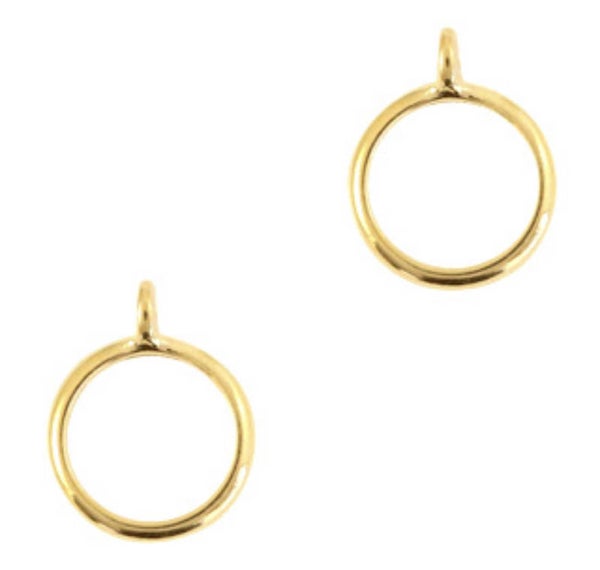 DQ ring met oog goud 16x13mm. Rijggat 2mm