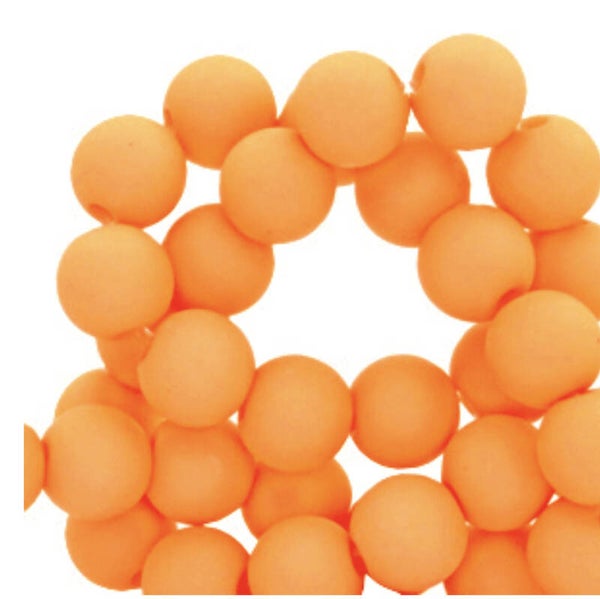 4mm kralen van acryl matt tumeric orange