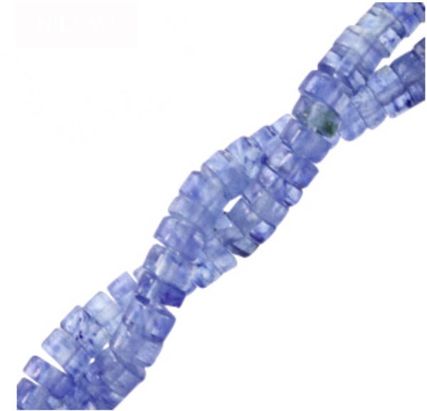 Natuursteen kralen disc 4mm Lolite blue