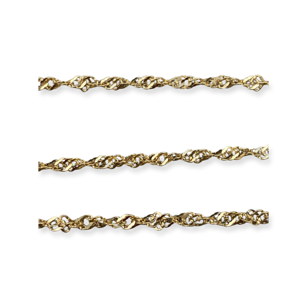 Stainless steel jasseron twisted 3mm Gold