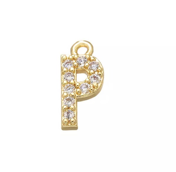 Bedel zirkonia letter goud P