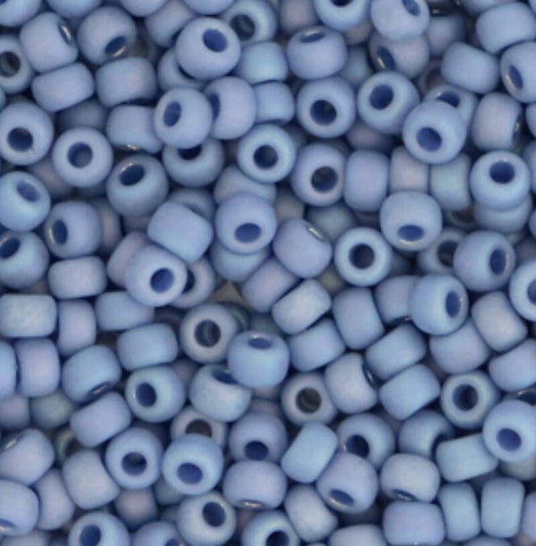 Miyuki rocailles 3mm Opaque glazed frosted rainbow soft blue 8-4704