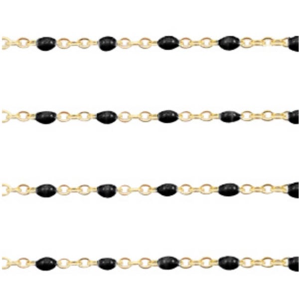 Stainless steel jasseron gold black dots