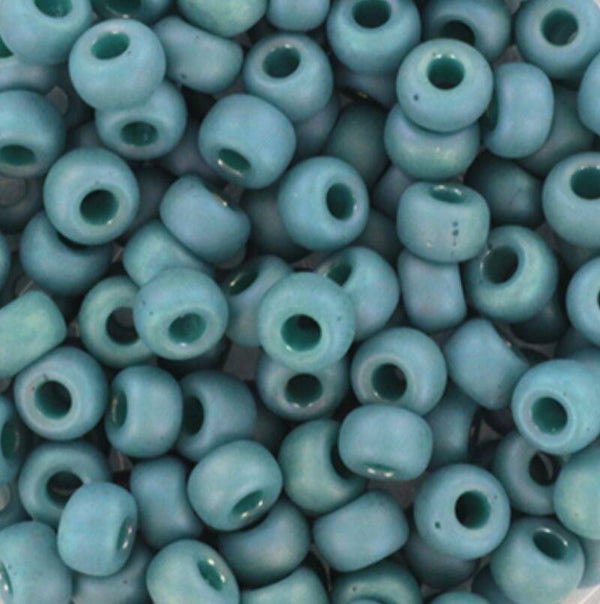Miyuki 6/0 4mm rocailles opaque glazed frosted rainbow peacock 6-4702