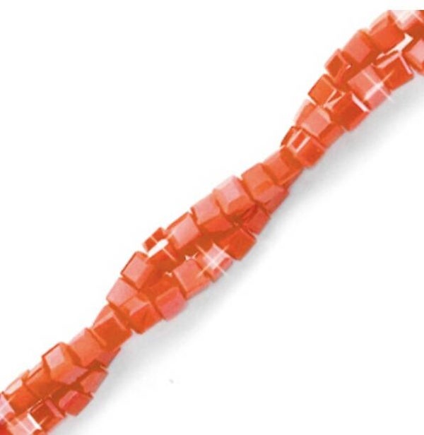 Facet kralen top quality cube 2x2mm Bright red-pearl shine coating