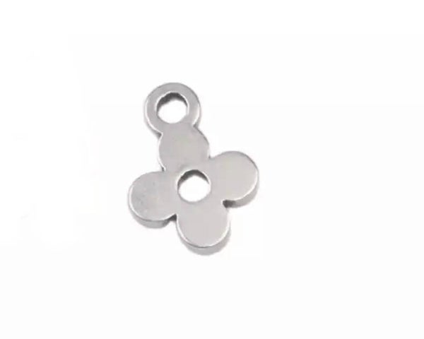 Stainless steel bedel flower zilver 8mm