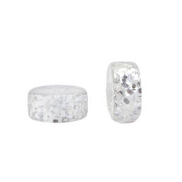 Polaris kralen disc 6mm Glitter Crystal