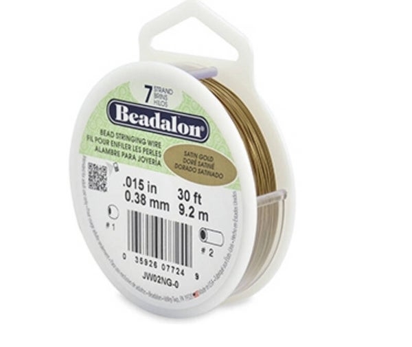 Beadalon Satin gold elastisch rijgdraad 0,38