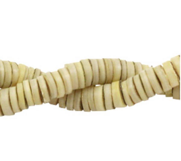 Schelp kralen disc 3mm Vanilla beige