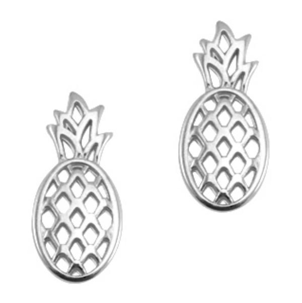 DQ metalen bedel/tussenstuk ananas zilver (nikkelvrij)