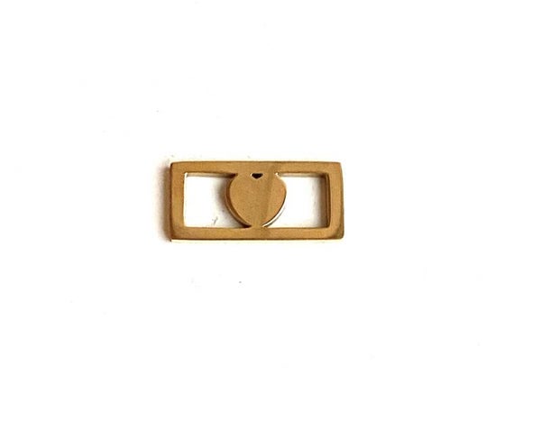 Stainless steel bedel / tussenstuk heart bar Gold