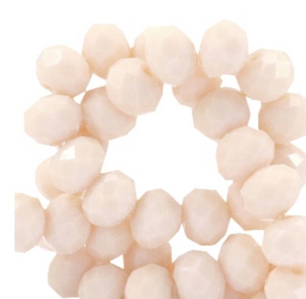 Facet kralen 8x6mm Bisque beige