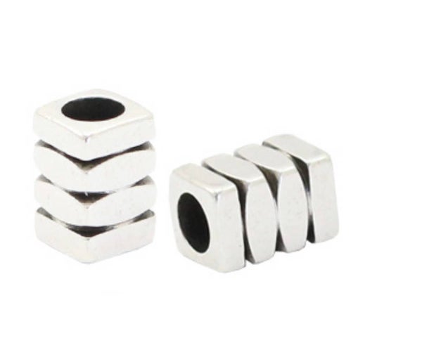 DQ kralen tube quadruple zilver