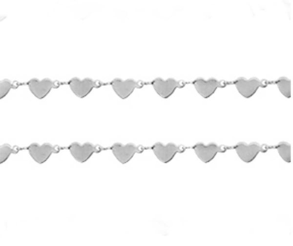 Stainless steel jasseron rvs Hearts Silver