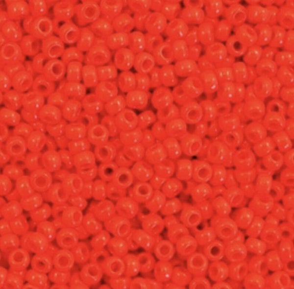 Miyuki 11/0 2mm Opaque vermilion Red 11-407