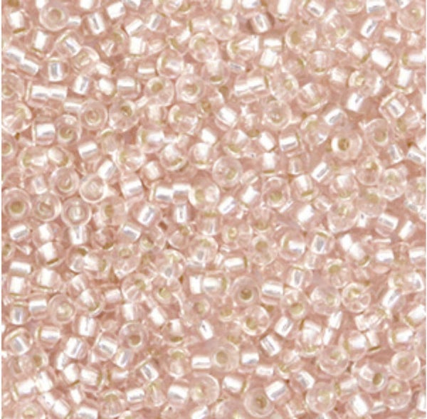 Miyuki 11/0 2mm silver lined light blush beige 11-23