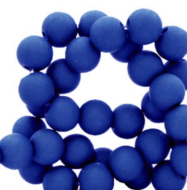 6mm Acryl kralen matt Royal Blue