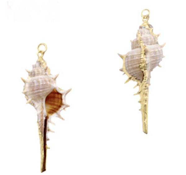 Schelp hanger special off white & gold