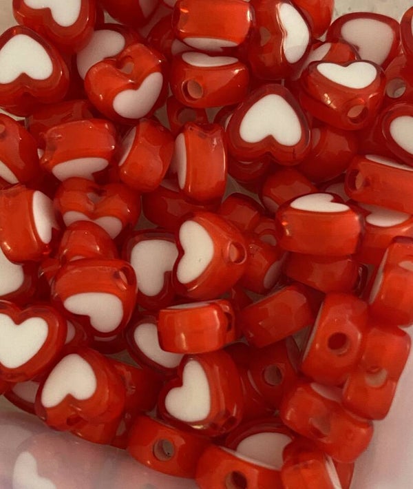 Letterkralen heart Red - white
