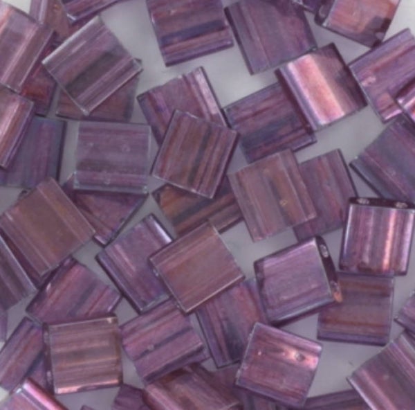 Miyuki tila 5x5mm. Gold luster light amethyst