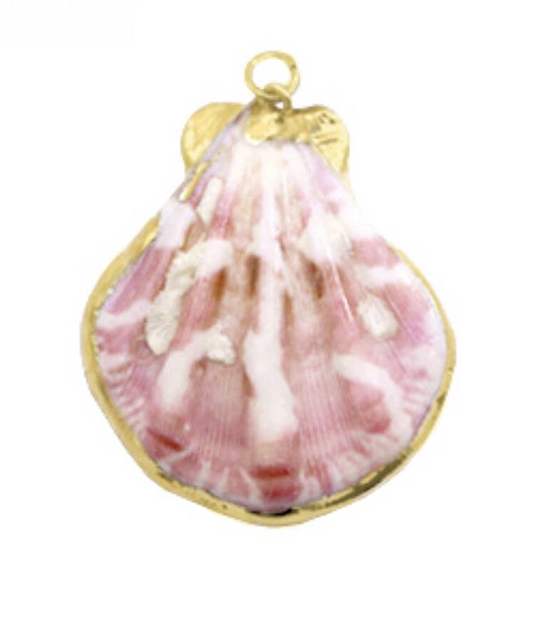 Schelp hanger special mantel rouge pink gold