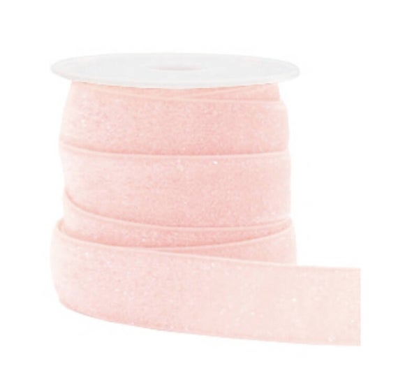 Elastisch lint glitter pink