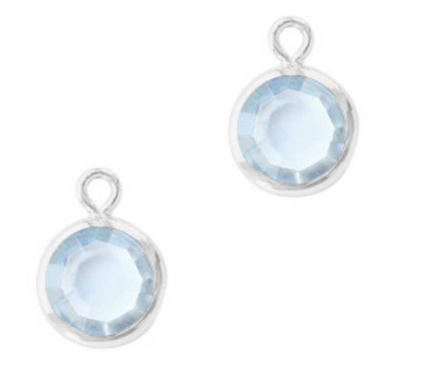 DQ crystal glas facet hanger Silver light saffire