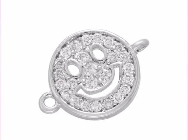 Zirkonia smiley tussenstuk zilver