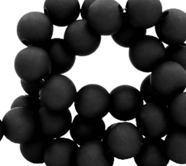 4mm Acryl kralen matt black