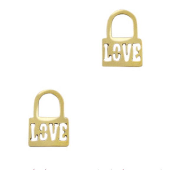 Stainless steel bedel lock love gold