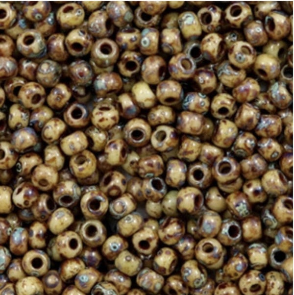 Miyuki 8/0 Opaque picasso brown