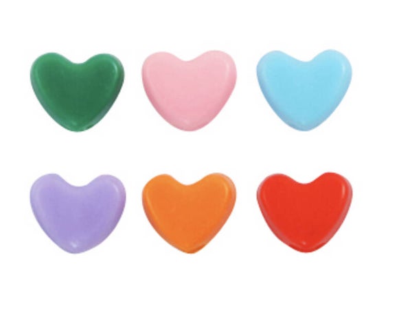 Acryl kralen hart multicolor