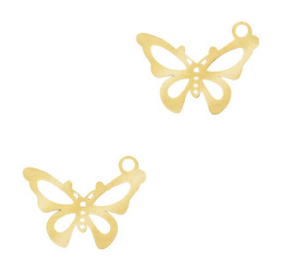 Stainless steel bedel Butterfly Gold