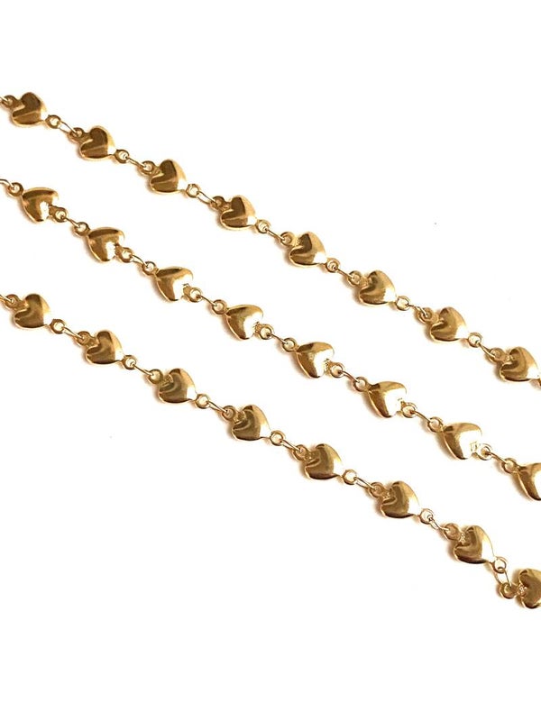 Stainless steal jasseron Hearts Goud