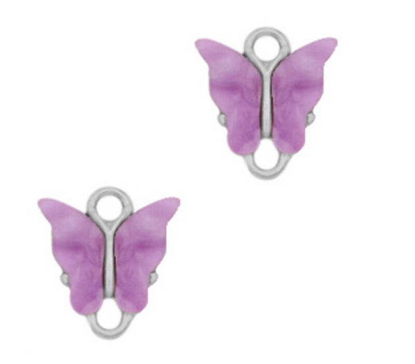 Butterfly tussenstuk resin purple - silver