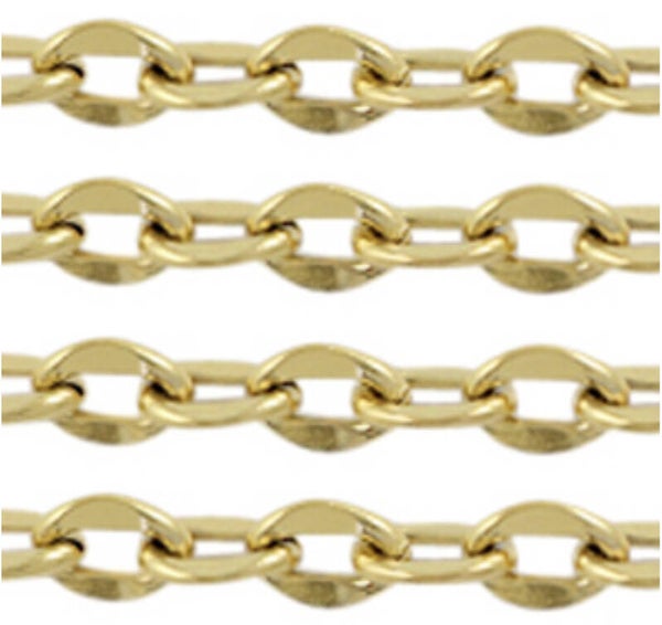 Stainless steel Jasseron schakel 9x7mm Goud