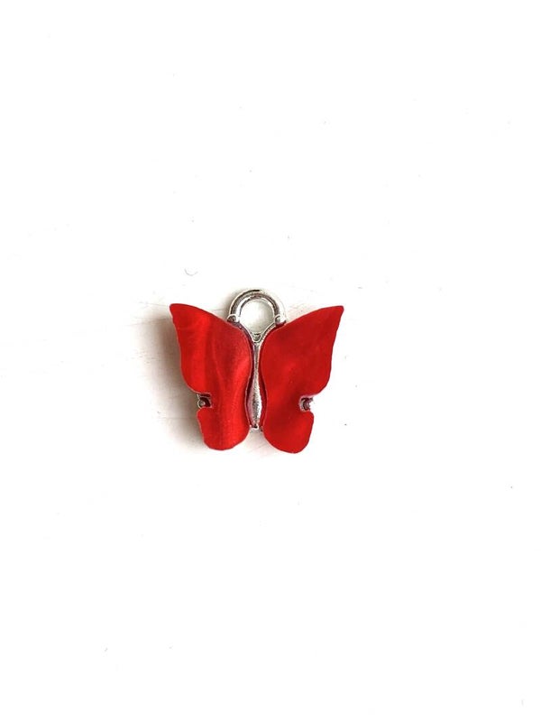 Bedel / hanger Butterfly Red - Silver