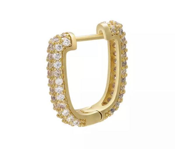 Zirkonia oorbellen Double Deluxe Gold - White
