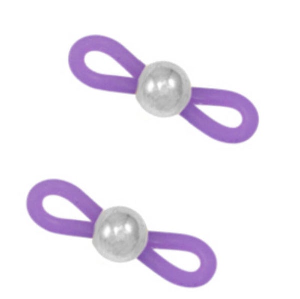 Brillen koord eindje ball purple-Silver