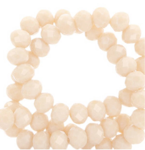 Facet kralen 4x3mm delicacy peach pearl shine coating