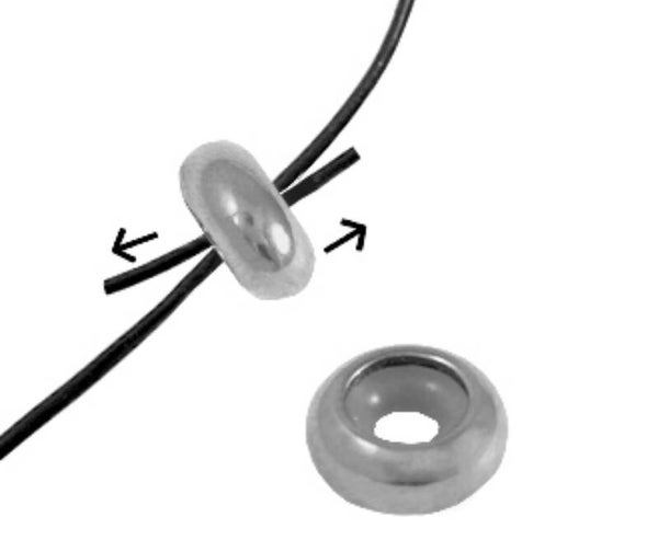 Stainless steel bead stopper 9x4mm silver