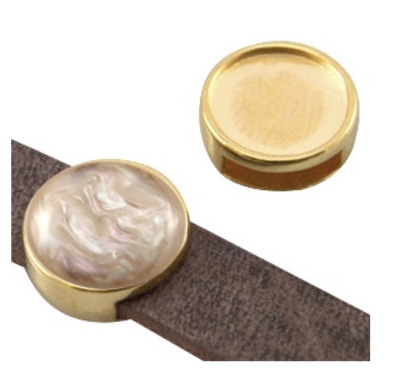 DQ schuiver metaal goud voor 12mm cabouchon