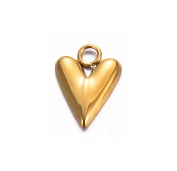 Stainless steel bedel hart Goud