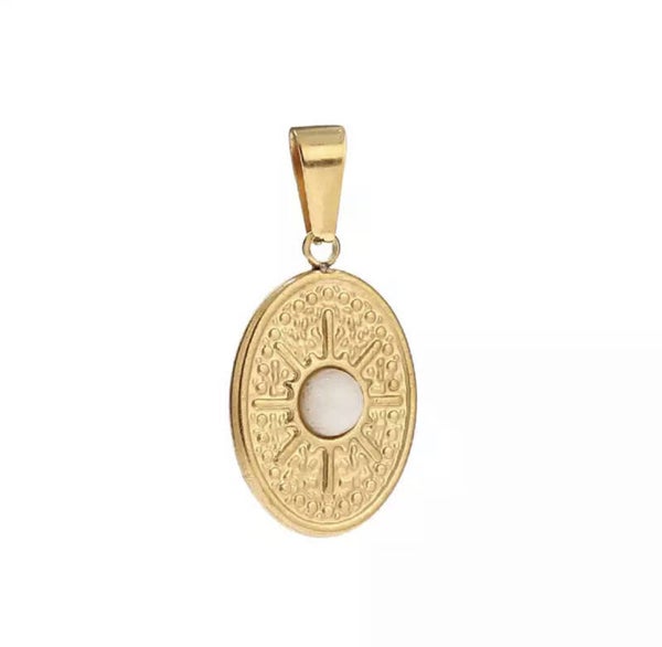 Stainless steel hanger ovaal Zon Goud